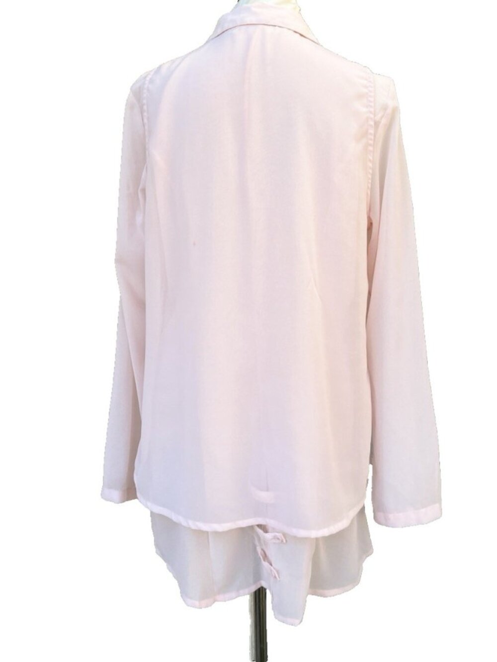Pink Button Down Tunic Blouse Long Sleeve Size L NWOT - Picture 2 of 9